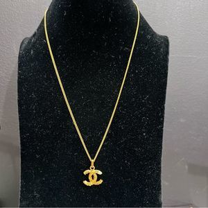 Authentic Rare Chanel CC Stars Pendant Necklace Golden